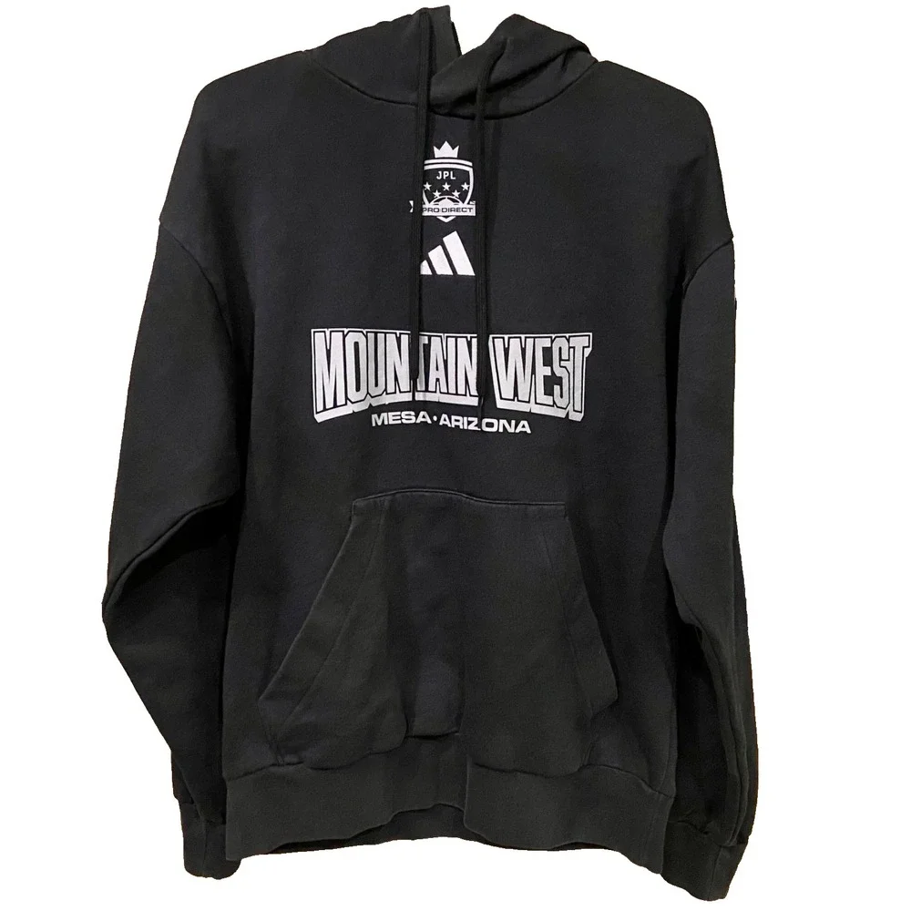 Adidas Mountain West Hoodie Medium Black Hooded Graphic Official Event Merch EUC